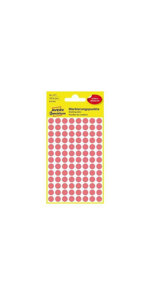 AVERY Zweckform Markierungspunkt 8mm Papier leuchtrot 416 Etik./Pack.