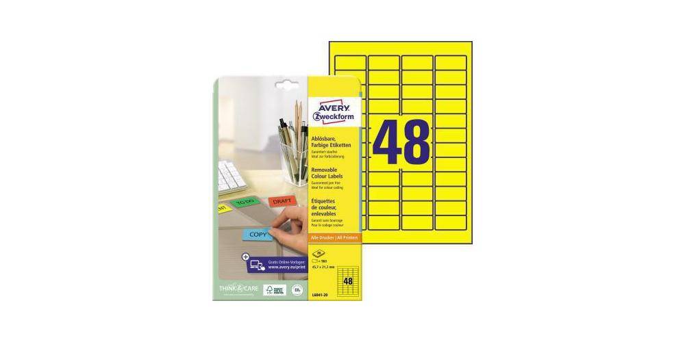 AVERY Zweckform Universaletikett 45,7 x 21,2 mm (B x H) wieder