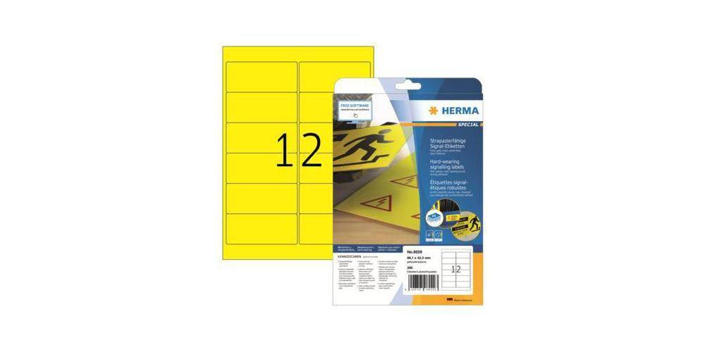 HERMA Folienetikett 99,1 x 42,3 mm (B x H) gelb 300 Etik./Pack.
