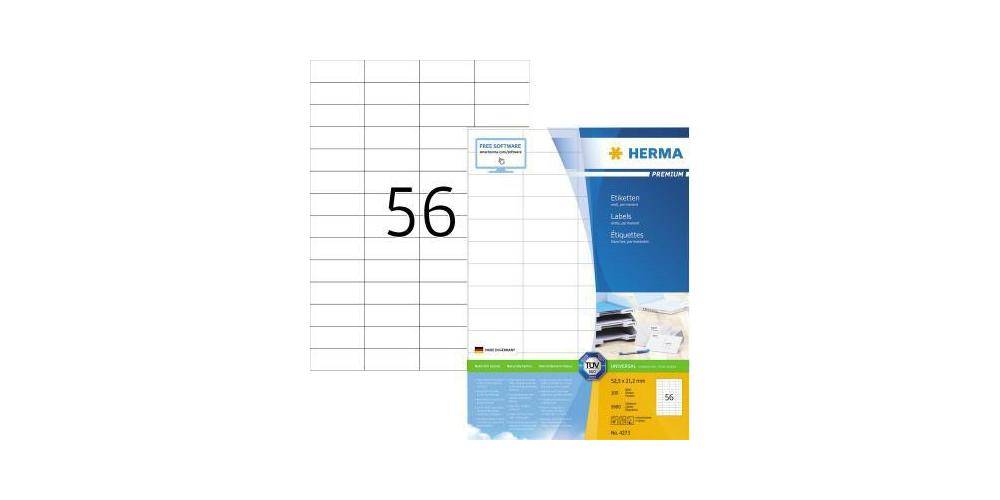 HERMA Universaletikett PREMIUM 52,5 x 21,2 mm (B x H) nicht wieder