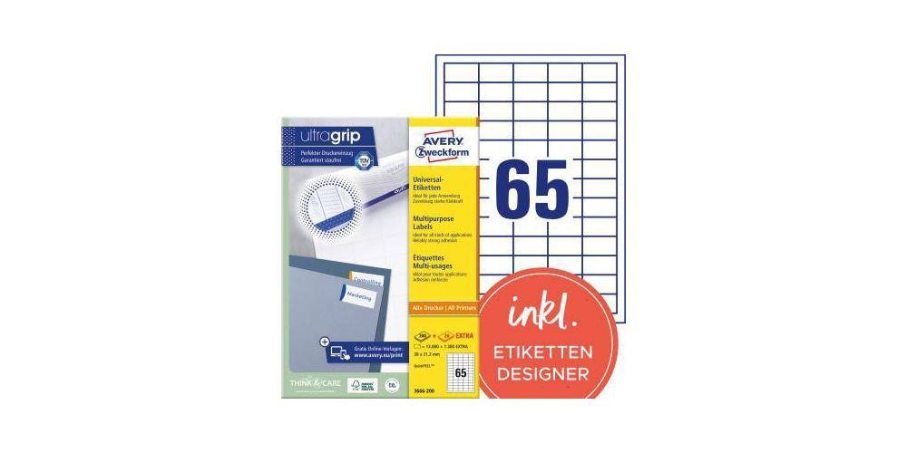 AVERY Zweckform Universaletikett ultragrip 38 x 21,2 mm (B x H) nicht