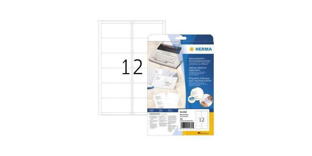 HERMA Adressetikett 94 x 47 mm (B x H) Papier wei 240 Etik./Pack.