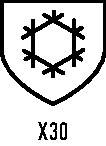Ein Schildwappen mit einem Schneeflocken-Design in seiner Mitte und dem Text ‚Veg' darunter.