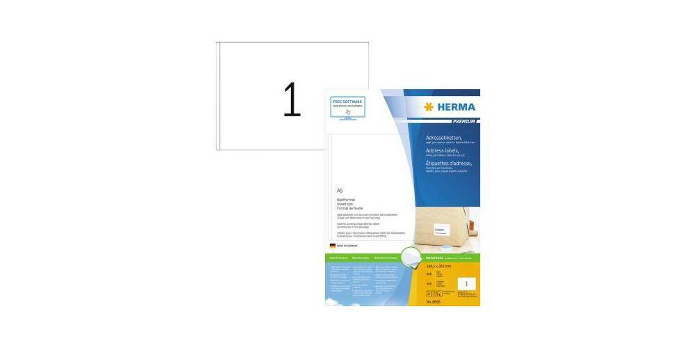 HERMA Universaletikett PREMIUM 148,5 x 205 mm (B x H) nicht wieder