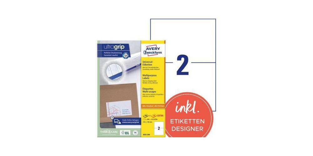AVERY Zweckform Universaletikett ultragrip 210 x 148 mm (B x H) nicht