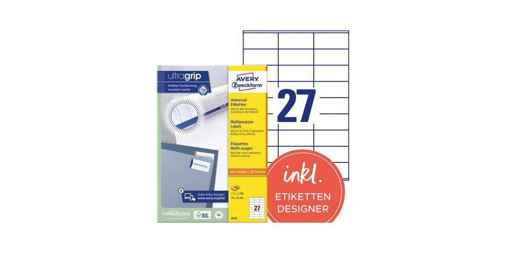 AVERY Zweckform Universaletikett ultragrip 70 x 32 mm (B x H) nicht