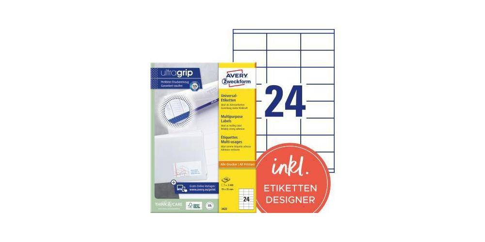 AVERY Zweckform Universaletikett ultragrip 70 x 35 mm (B x H) nicht