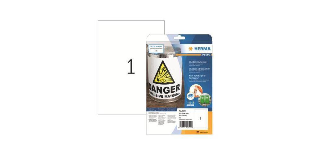 HERMA Folienetikett SPECIAL 210 x 297 mm (B x H) wei 10 Etik./Pack.