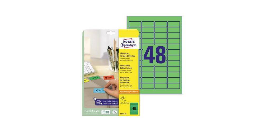 AVERY Zweckform Universaletikett 45,7 x 21,2 mm (B x H) wieder