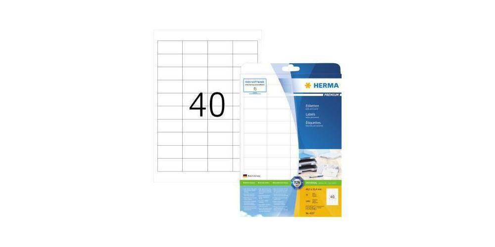 HERMA Universaletikett PREMIUM 48,5 x 25,4 mm (B x H) nicht wieder