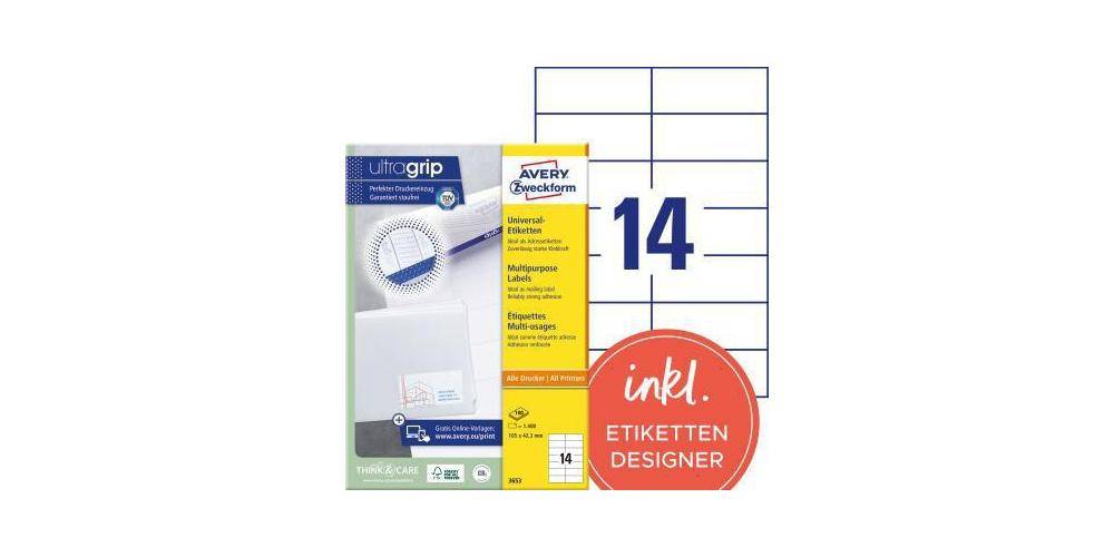 AVERY Zweckform Universaletikett ultragrip 105 x 42,3 mm (B x H)