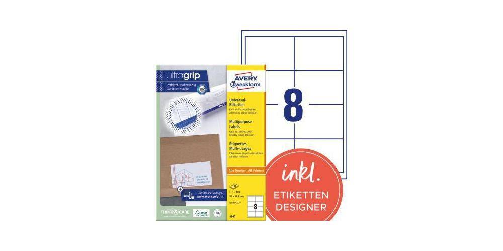 AVERY Zweckform Universaletikett ultragrip 97 x 67,7 mm (B x H) nicht