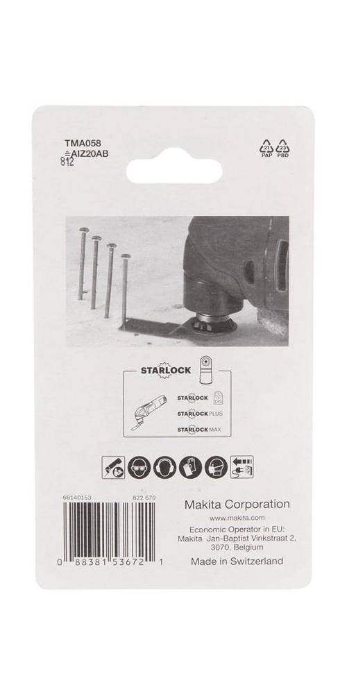 makita Tauchsgeblatt B-64923-5 B.20mm L.20mm BIM 20Zhne/Zoll,