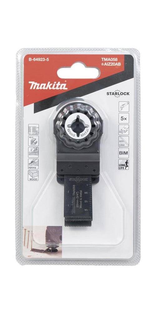 makita Tauchsgeblatt B-64923-5 B.20mm L.20mm BIM 20Zhne/Zoll,
