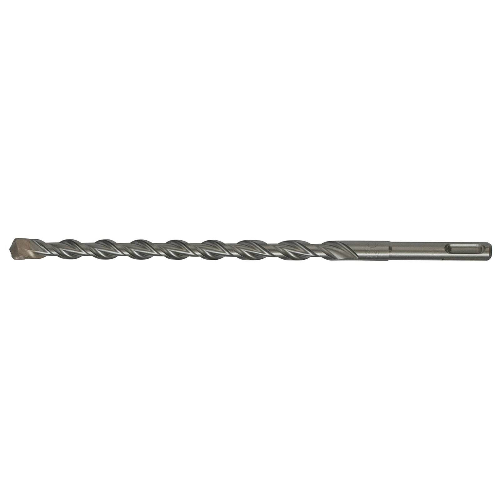 Ein Metallbohrer mit einer Spiralform und einer spitzen Spitze, der zum Bohren in harte Materialien verwendet wird.