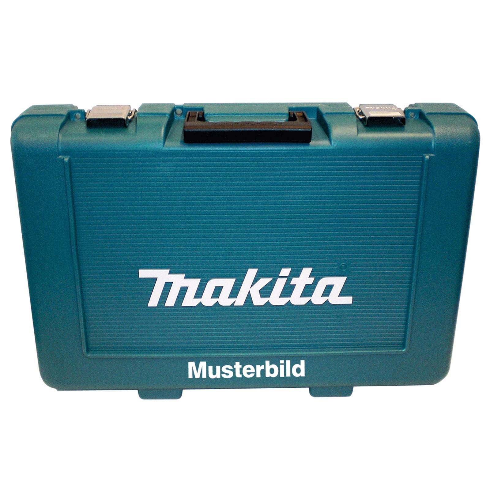 Eine blaue Makita-Werkzeugbox mit der Beschriftung 