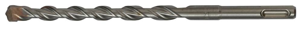 Ein Metallspiralschieber mit sechskantlichem Schaft, horizontal auf weißem Hintergrund dargestellt.