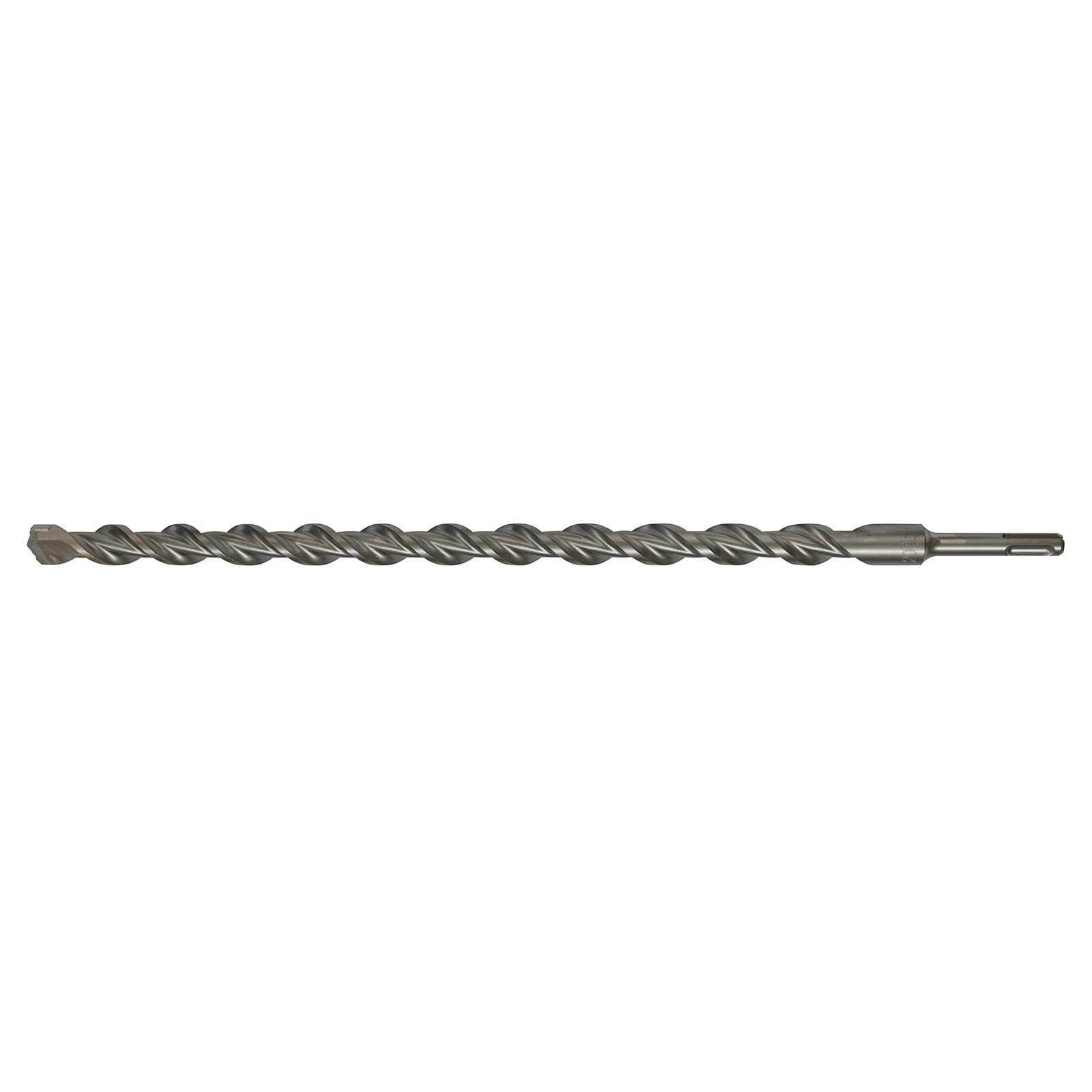 Eine Metallbohrerspitze mit einer Schraubenwendelgestaltung, die vor einem weißen Hintergrund dargestellt ist.