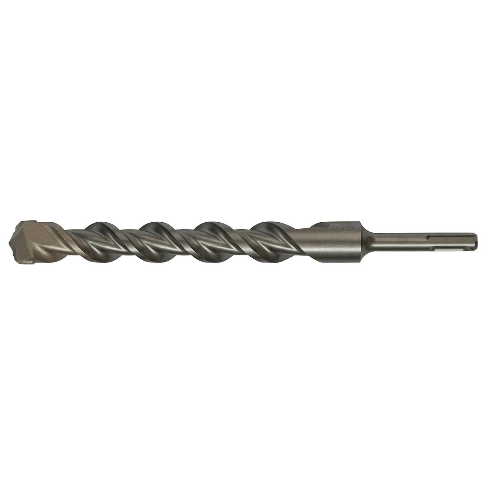 Metallschneckenbohrer mit Sechskantschaft, horizontal auf weißem Hintergrund dargestellt.