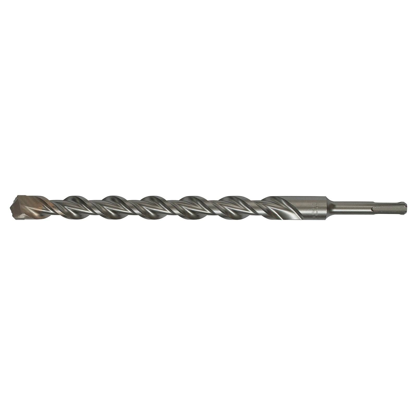 Nahaufnahme eines Metallbohrers mit einer Spiralgestaltung, verwendet zum Bohren von Löchern in Materialien wie Holz oder Metall.