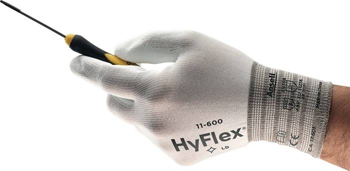 Handschuhe HyFlex 11-600 Gr.9 weiß EN 388 PSA II Nyl.m.PU ANSELL