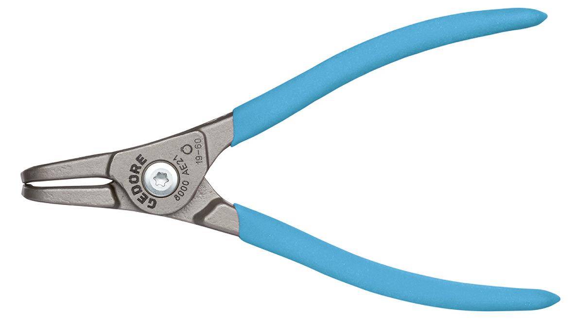 Zange mit blauem Griff und Metallbacken, auf der Metalloberfläche mit 'GEDORE 8000 AEL' gekennzeichnet, zum Schneiden oder Greifen konzipiert.