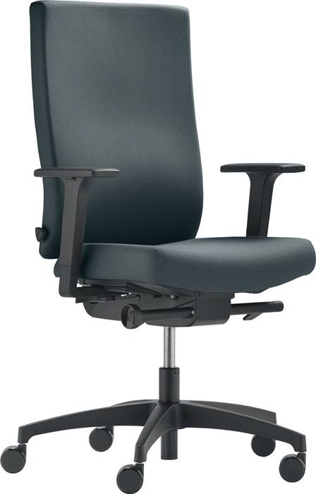 Bürodrehstuhl Synchrontechnik grau 400-520mm m.Armlehnen Trgf.110kg DAUPHIN