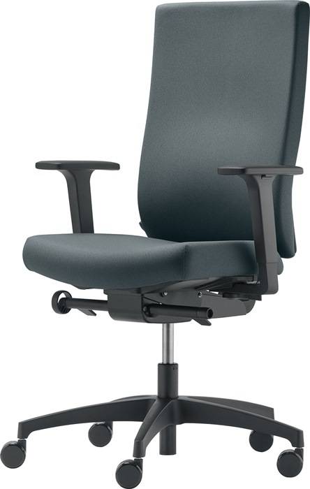Bürodrehstuhl Synchrontechnik grau 400-520mm m.Armlehnen Trgf.110kg DAUPHIN