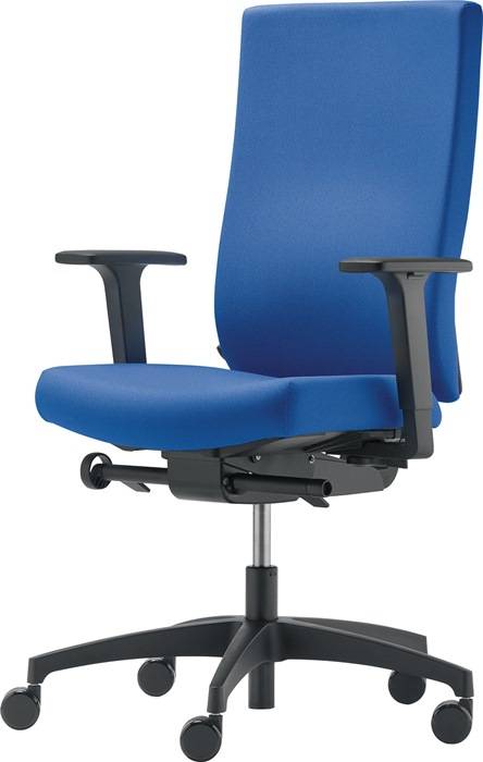 Bürodrehstuhl Synchrontechnik azurblau 400-520mm m.Armlehnen Trgf.110kg
