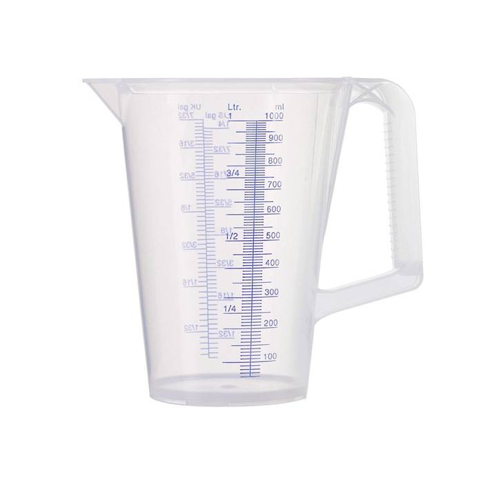Messbecher 1l blau bedruckte Skala PP PRESSOL