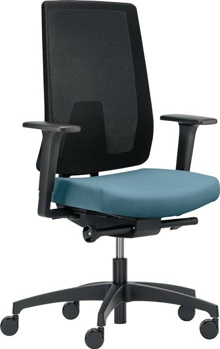 Bürodrehstuhl m.Synchrontech.wasserblau 400-520mm m.Armlehnen Trgf.150kg DAUPHIN