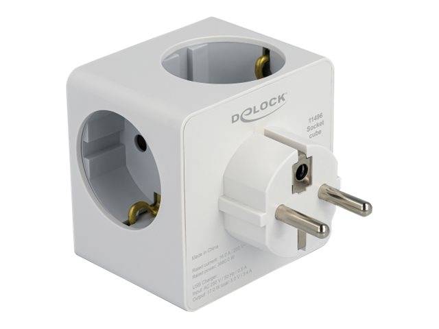 Delock Netzteil - 16 A - 6 Ausgabeanschlussstellen (USB-C, 2 x 9-polige USB Typ
