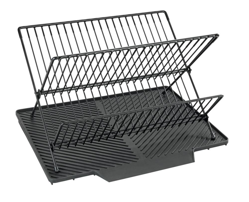 Abtropfmatte Nelia mit Abtropfgestell Schwarz