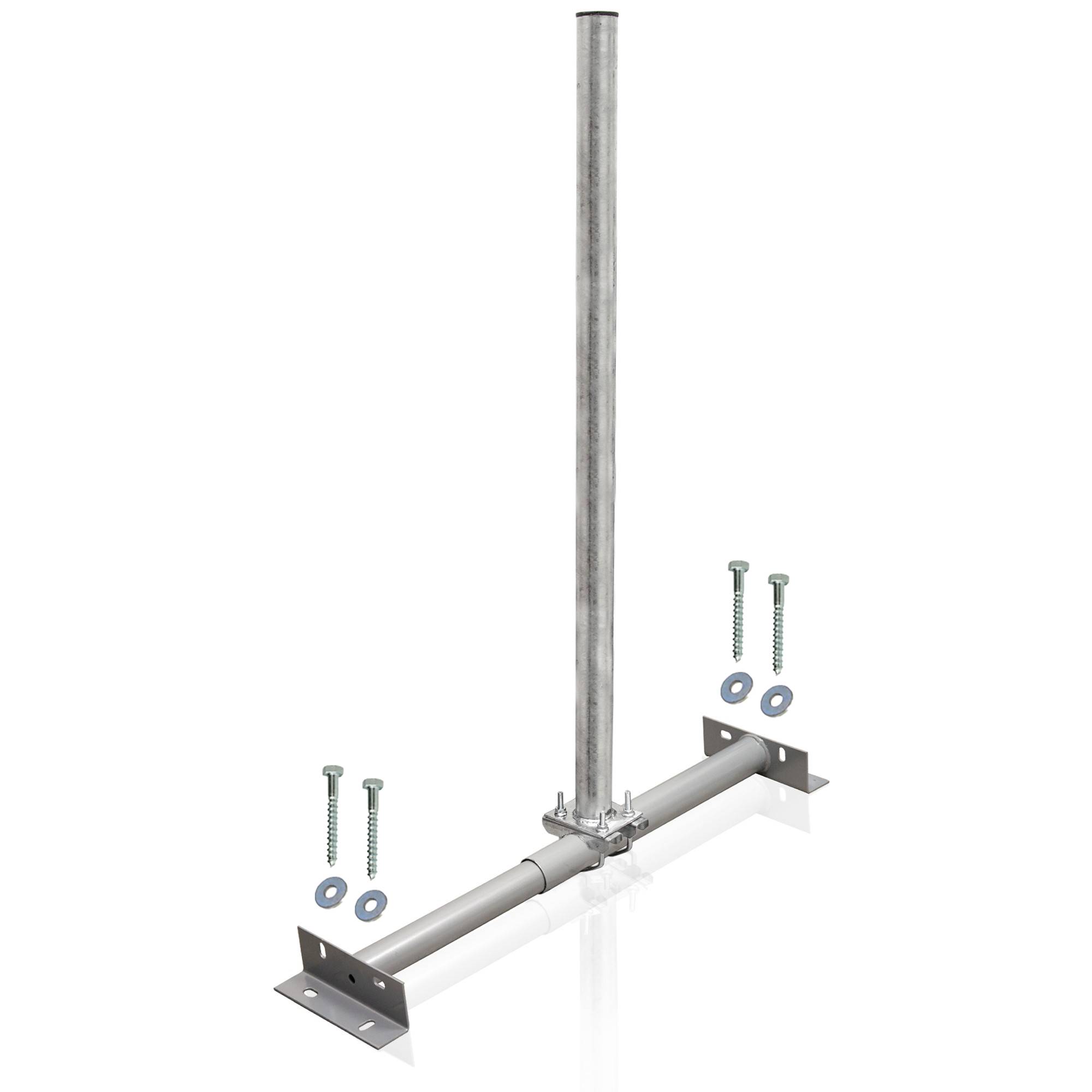 PremiumX BASIC X100-48 Dachsparrenhalter 100cm Mast feuerverzinkt SAT Sparrenhalter für Satellitenschüssel inkl. Holzschrauben