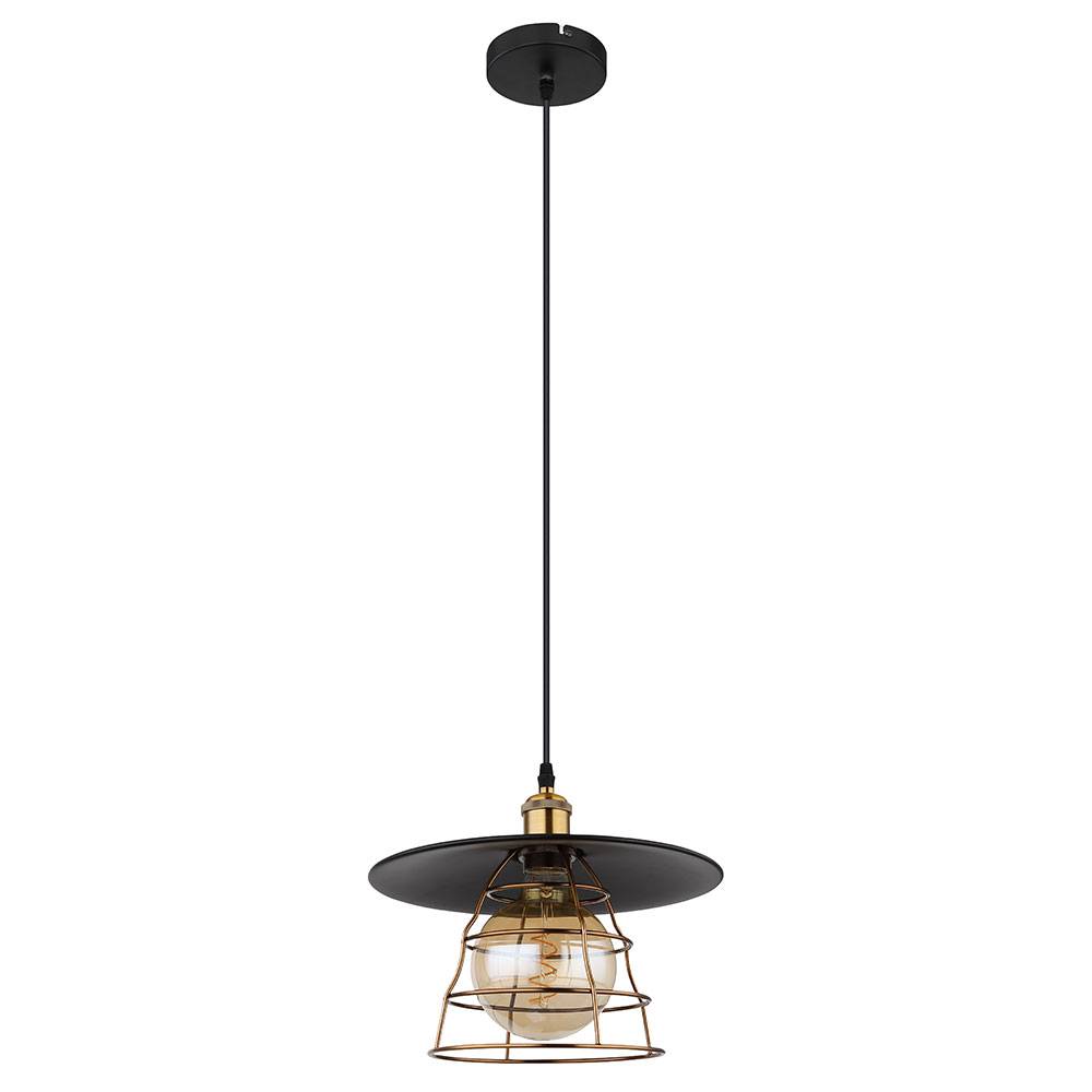 Hängeleuchte Küche Esstischleuchte Pendelleuchte Wohnzimmerlampe Industrial, Metall schwarz messing, 1x E27, DxH 30x 150 cm