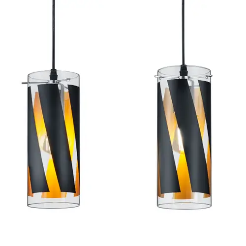 Pendelleuchte Esstischleuchte Hängelampe 3 flammig Wohnzimmerleuchte, Glas gestreift schwarz matt, 3x E27, LxH 68x150 cm Pendelleuchte Esstischleuchte Hängelampe 3 flammig Wohnzimmerleuchte, Glas gestreift schwarz matt, 3x E27, LxH 68x150 cm