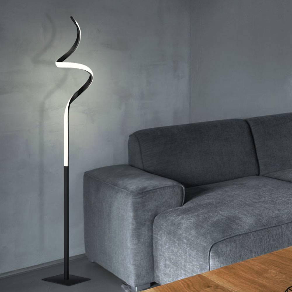 Stehleuchte Stehlampe Designleuchte Esszimmer Standlampe mit Sensordimmer, Metall schwarz, 1x LED 11 Watt 950 Lumen warmweiß, DxH 20x145 cm