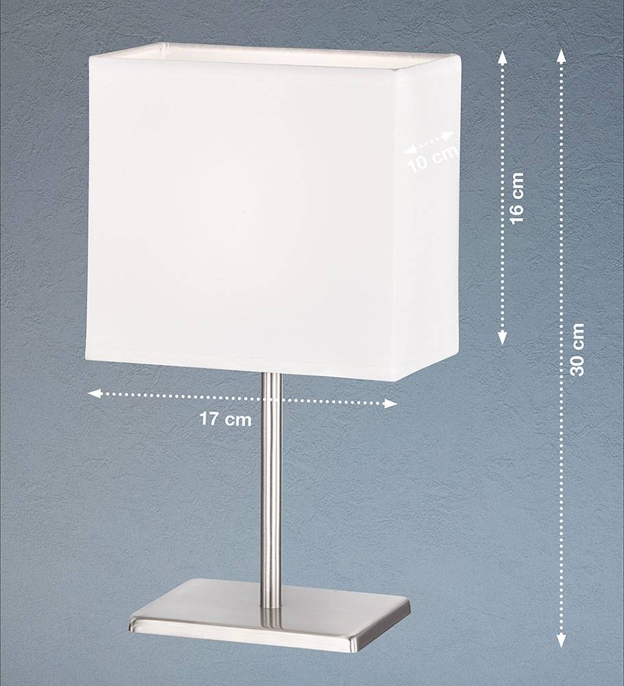 Tischleuchten Wohnzimmer Nachttischlampe Leselampe Tischlampe eckiger Schirm, Fernbedienung dimmbar, 1x RGB LED 3,5W 320Lm warmweiß, LxBxH 17x10x30
