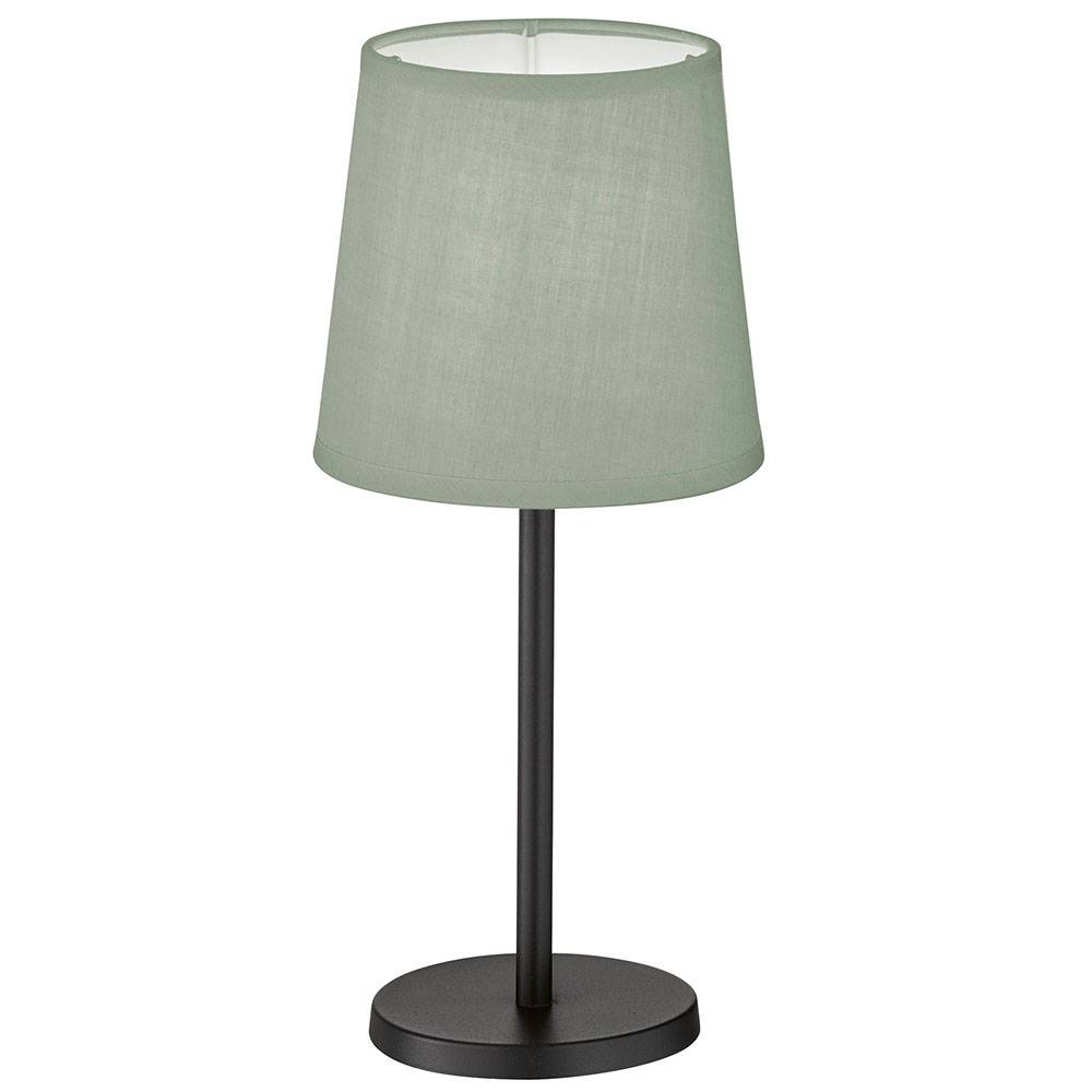 Tischleuchten Wohnzimmer Nachttischlampe Leselampe Tischlampe rund schwarz, Chintz grau, Fernbedienung dimmbar, 1x RGB LED 3,5W 320Lm warmweiß, DxH