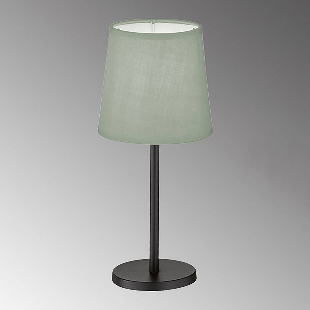 Tischleuchten Wohnzimmer Nachttischlampe Leselampe Tischlampe rund schwarz, Chintz grau, Fernbedienung dimmbar, 1x RGB LED 3,5W 320Lm warmweiß, DxH