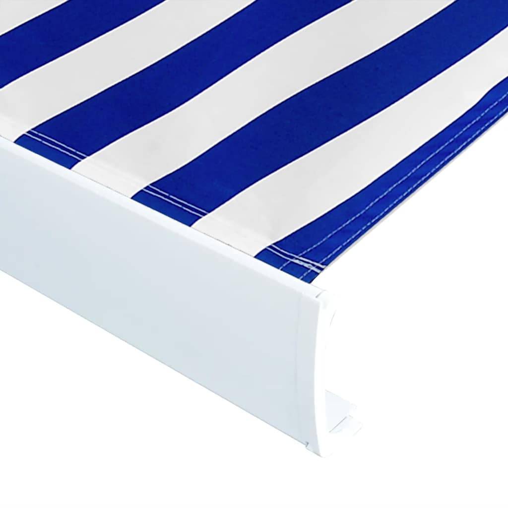 vidaXL Kassettenmarkise mit Motor 400x300 cm Blau und Weiß