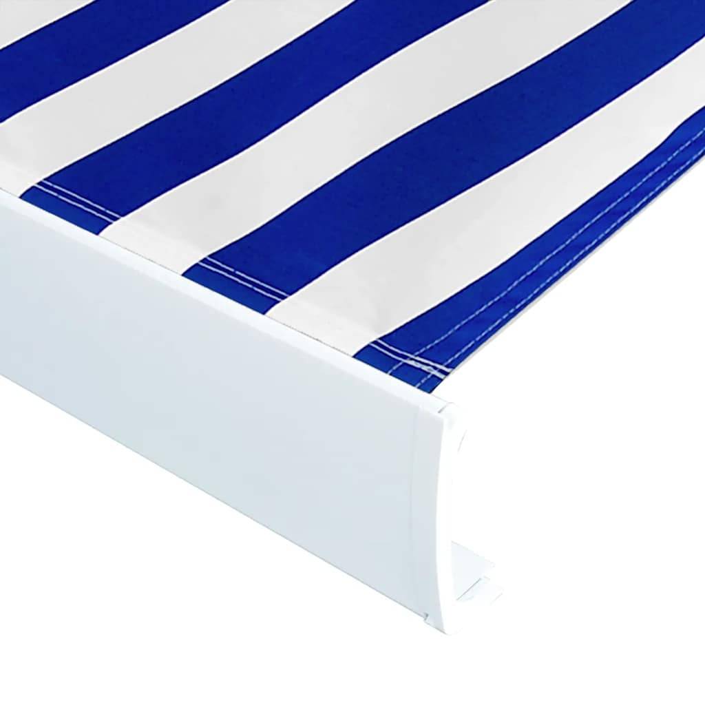 vidaXL Motorisierte Kassetten-Markise 350x250 cm Blau und Weiß