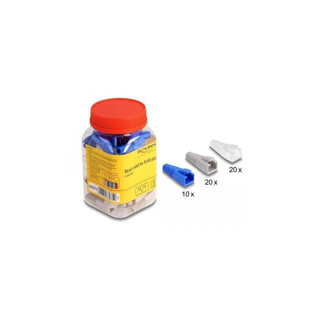 66975 - Knickschutztülle für RJ45 Stecker schneidbar 50er Set farbig