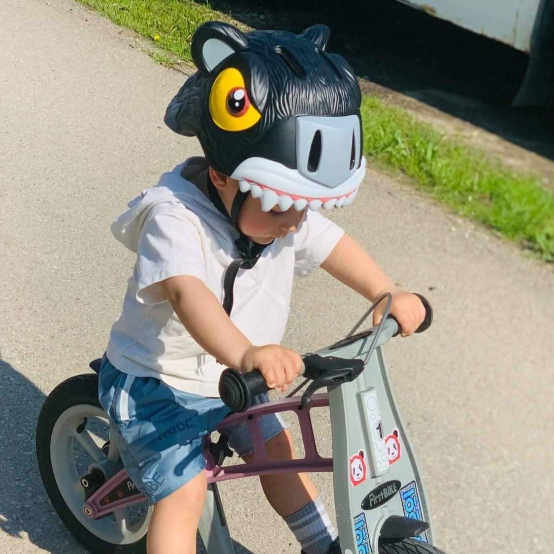 Fahrradhelm für Kinder | Schwarzer Panther | Crazy Safety | EN1078 Geprüft
