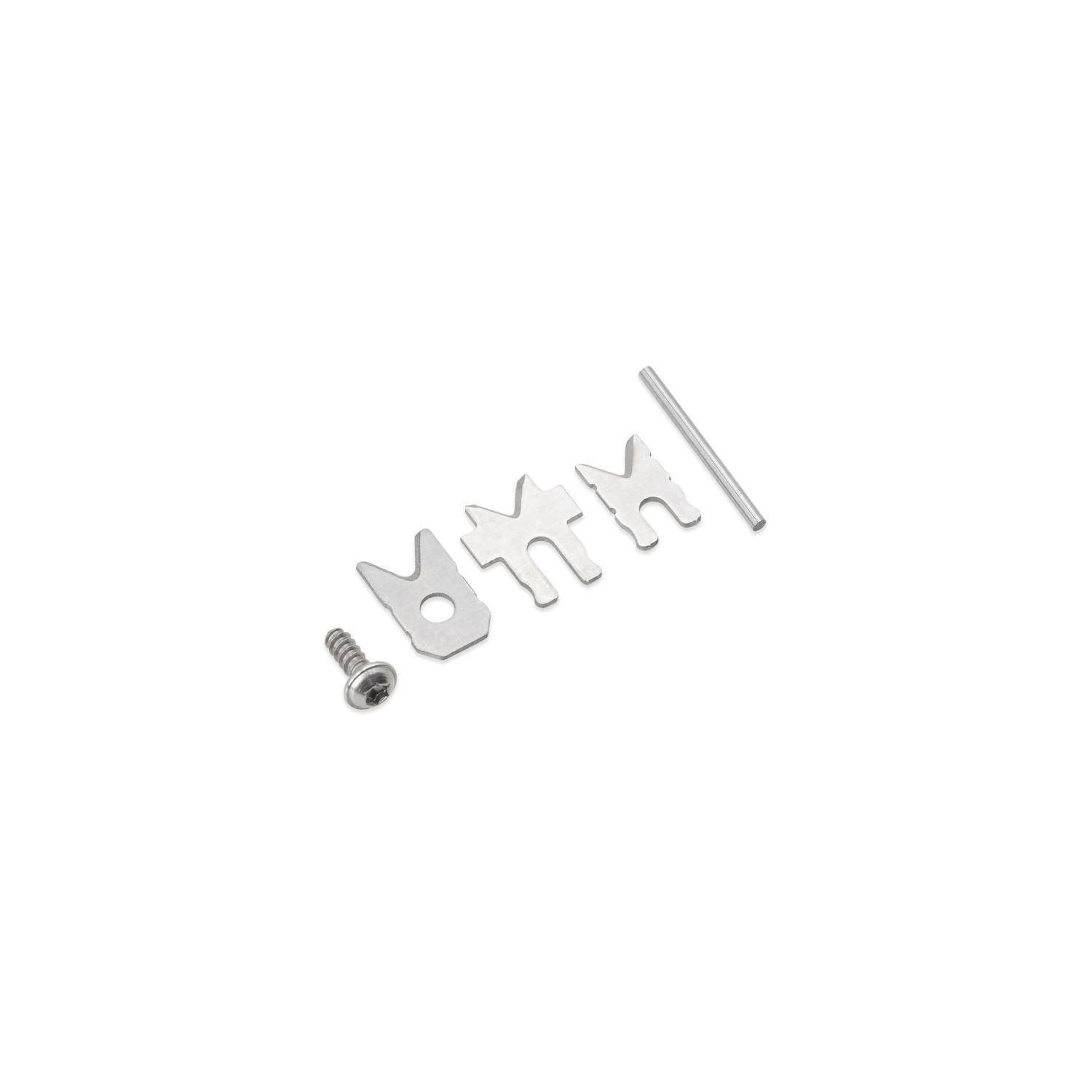 Satz aus kleinen Metallhardware-Komponenten einschließlich Schrauben und Halterungen