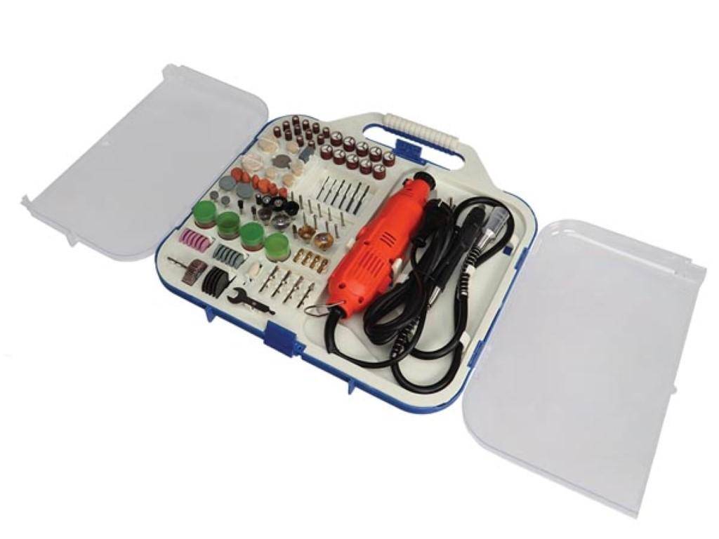 Velleman ELEKTRISCHE PRÄZISIONSBOHRMASCHINE UND GRAVIERSET - 162-tlg.