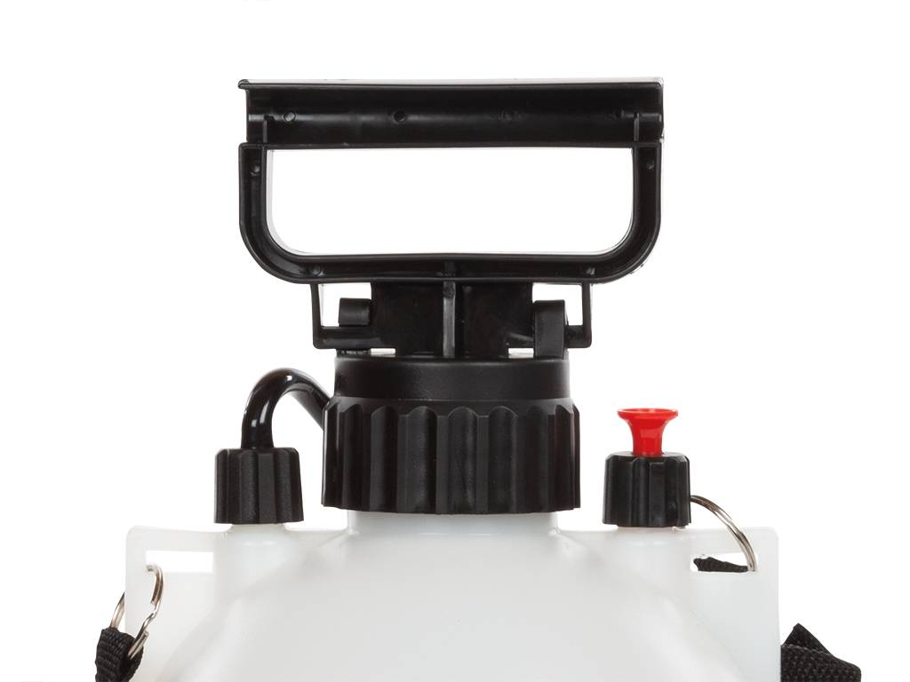 Drucksprüher, Lanze, einstellbare Düse, Skala, Tragegurt, 5 Liter, Pumpensystem, Weiß/Schwarz