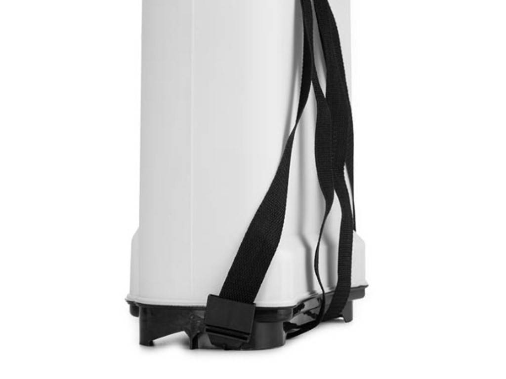Rückensprühgerät, 3 Düsen, Skala, Schulterriemen, 16 Liter, Pumpensystem, Weiß/Schwarz