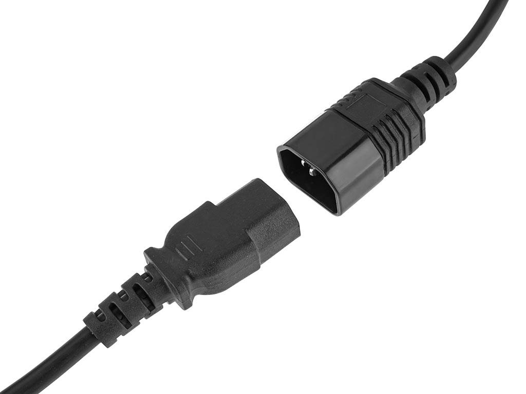 NETZKABEL - SCHWARZ - C14 + C13 - 1.8 m - H05VV-F 3G1.00 mm²