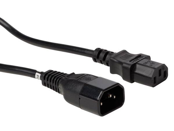 NETZKABEL - SCHWARZ - C14 + C13 - 1.8 m - H05VV-F 3G1.00 mm²